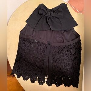 Celmia Black Backless Lace Halter Size S